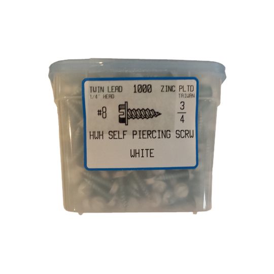 Generic #8 x 3/4" Screws - Tub of 1,000 White