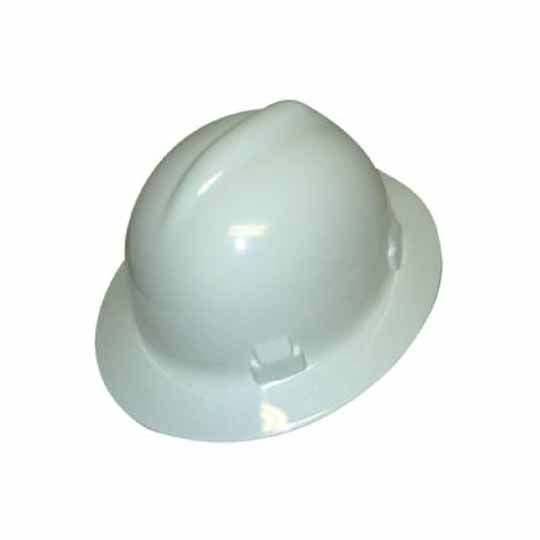 C&R Manufacturing Ratchet Style Hard Hat with Colored Brim White