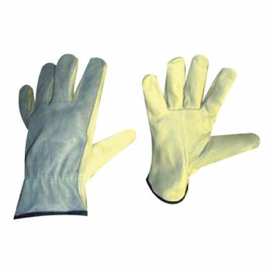 C&R Manufacturing Grain Leather Palm Gloves Grey