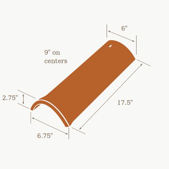 Redland Clay Tile Baja Mission Sandcast 4300 Series Pan Tile