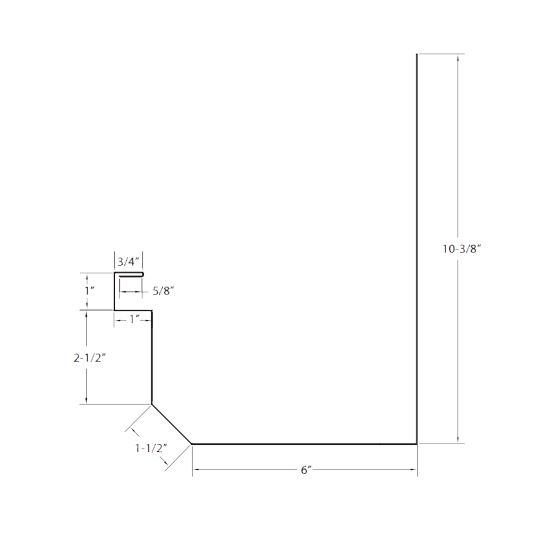 Chicago Metal Supply & Fabrication 6" 24 Gauge Galvanized Left Box Gutter