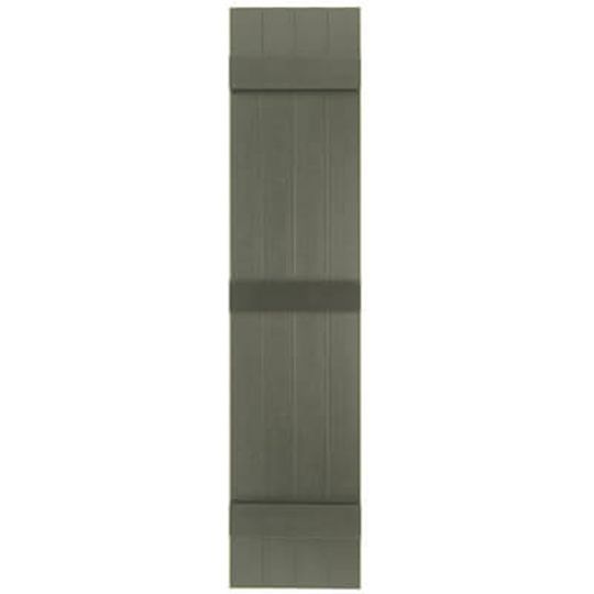 Mastic 15" x 35" Board & Batten Standard 4-Board Shutters - Closed Style Terra Brown