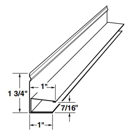 Mastic 1/2" Aluminum F-Channel with 1" Face Musket Brown