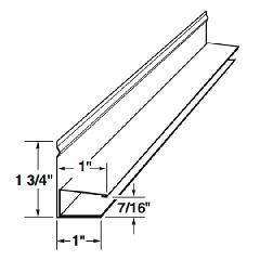 Mastic 1/2" Aluminum F-Channel with 1" Face