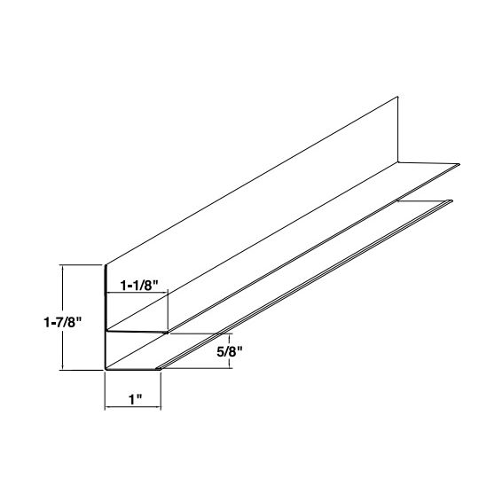 Mastic 5/8" Aluminum F-Channel with 1" Face Wicker