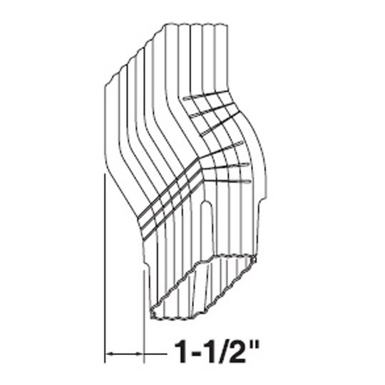 Mastic 2" x 3" Downspout with 1-1/2" Offset 30-Degree White