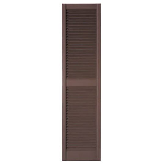 Mastic 12" x 55" Standard Open Louvered Shutters - Regular Style Terra Brown