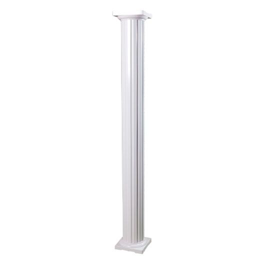 Superior Aluminum 6" x 10' Fluted Round Column with Standard Cap & Base White