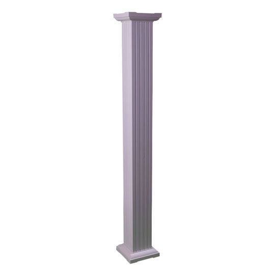 Superior Aluminum 4" x 8' Fluted Square Column Tan/Wicker