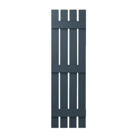 Mastic 16" x 31" Board & Batten Standard 4-Board Shutters - Open Style Black