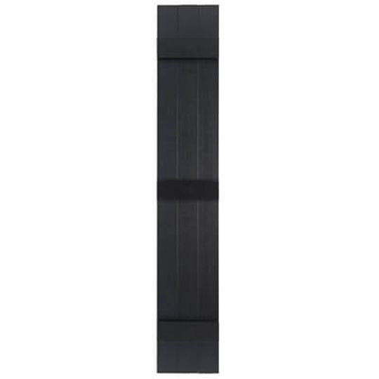 Mastic 11" x 43" Board & Batten Standard 3-Board Shutters - Closed Style Black