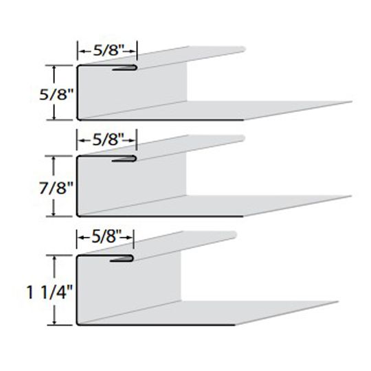 Edco Products 5/8" Steel J-Channel - ENTEX Finish Driftwood Grey