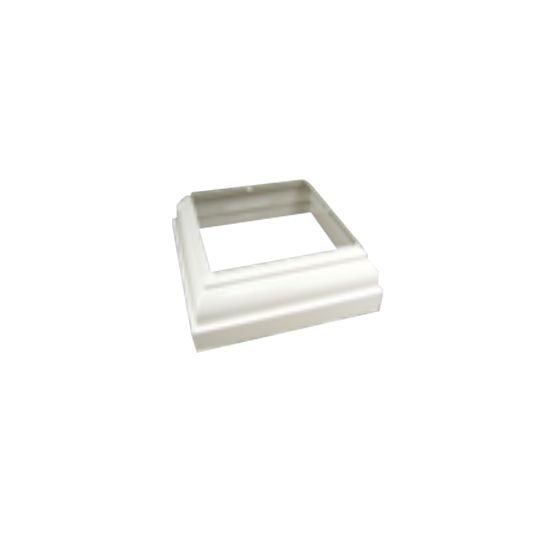 Fairway Building Products 8" Premier Square Vinyl Column & Cap/Base with Accent Ring - Straight White