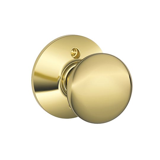 Schlage F170 Plymouth Non-Turning Dummy Knob Bright Brass