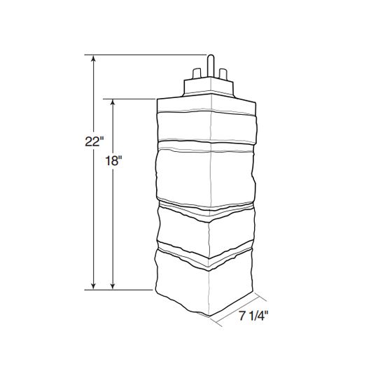 Nailite (Exteria) Creek Ledgestone 90&deg; Outside Corner Post Arizona Sandstone