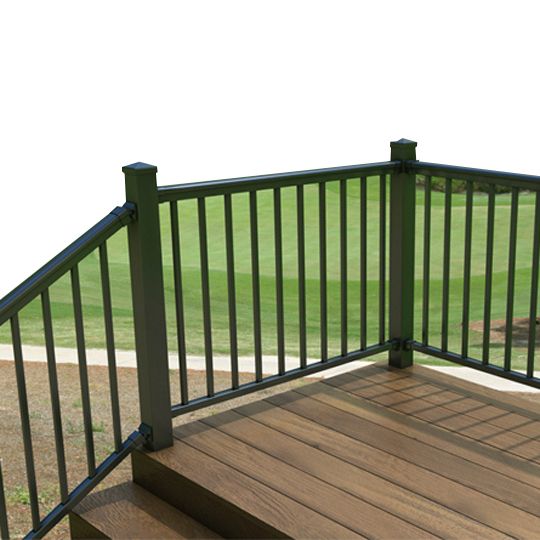 Color Guard Railing Systems 36" x 8' Lincoln Aluminum Straight Rail Black