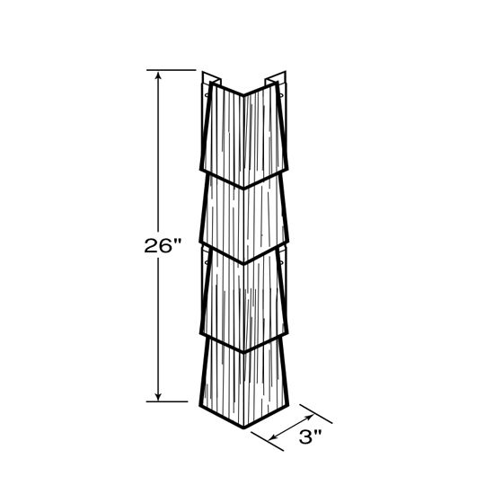 Nailite (Exteria) 3" RoughSawn Cedar 90&deg; Outside Corner Post Sunset Cedar