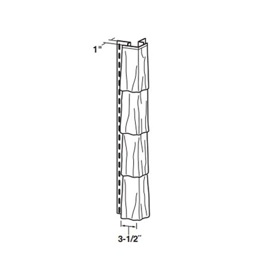 Variform By PlyGem Heritage Cedar Hand-Split Shingle Siding Outside Corner Post Sandy Tan