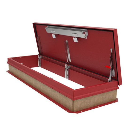 Babcock-Davis Hatchways 30" x 30" Galvanneal Steel Personnel&trade; Red Powder Coat Oxide Single Wall Curb Roof Hatch