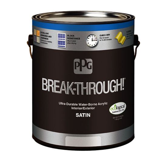 PPG Industries (V50-420) Break-Through!&reg; 250 Interior/Exterior Satin Water-Born Acrylic with Midtone Base - 1 Gallon Can