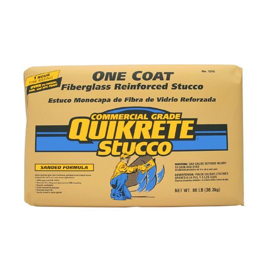 QUIKRETE Sanded One-Coat Fiberglass Reinforced Stucco - 80 Lb. Bag