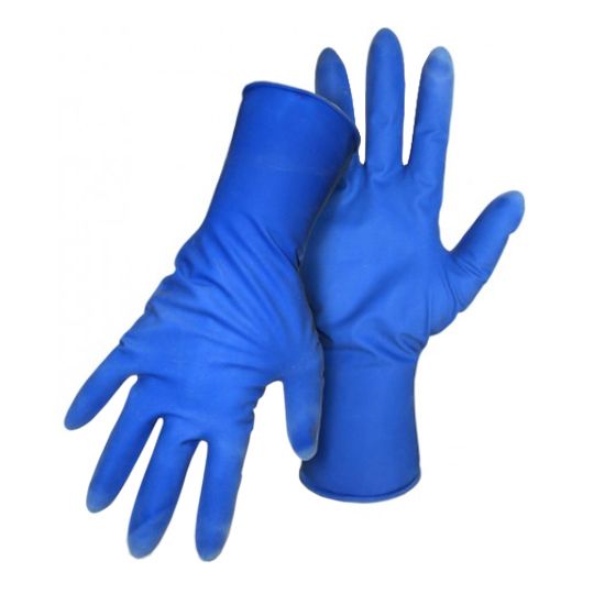 Boss Manufacturing Mighty Blue&trade; Size Large Disposable 15-mil No Powder Latex Gloves - Box of 50