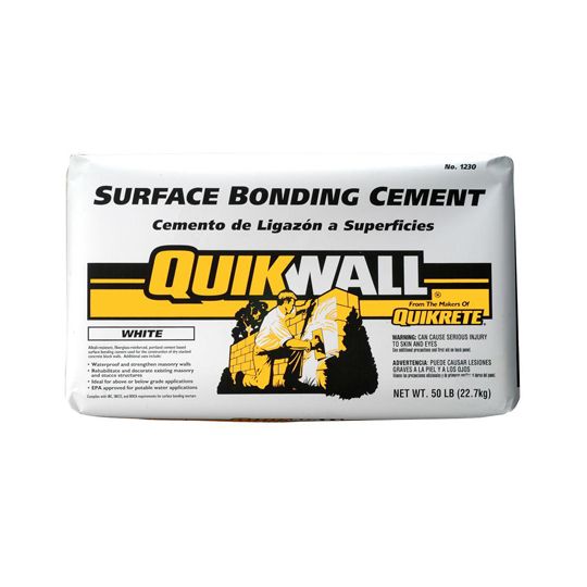 QUIKRETE Quikwall Surface-Bonding Cement - 50 Lb. Bag Sanded White