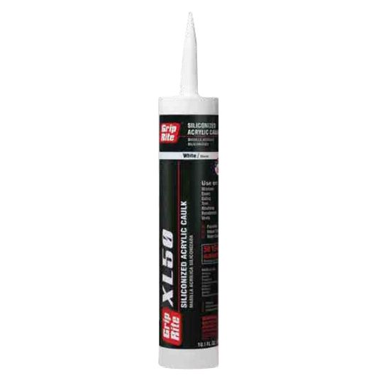 Grip-Rite Siliconized Acrylic General Purpose Caulk - 10.1 Oz. Tube White