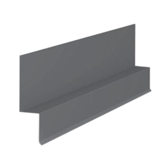 Quality Edge .019" x 3-1/2" x 4" x 10' Aluminum Roof-To-Wall Flashing Brown