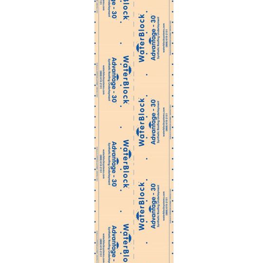 WaterBlock 4' x 250' Advantage-30 Synthetic Roofing Underlayment - 10 SQ. Roll