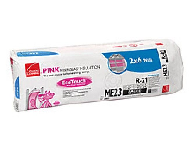 Owens Corning 5-1/2" x 23" x 93" R-21 U69A EcoTouch&reg; PINK&reg; Fiberglas&trade; Unfaced Batt Insulation with PureFiber&reg; Technology - 89.13 Sq. Ft. Bag