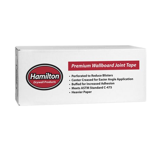 Hamilton Drywall Products 2-1/16" x 500' Red Label Wallboard Tape - Box of 10