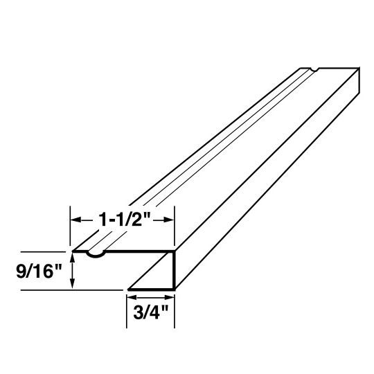 Mastic 1/2" Aluminum J-Channel with 3/4" Face Dark Bronze