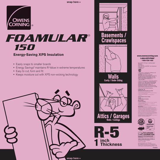 Owens Corning 3" x 4' x 8' FOAMULAR&reg; 150 Scored Square Edge (SSE) Extruded Polystyrene (XPS) Rigid Foam Insulation