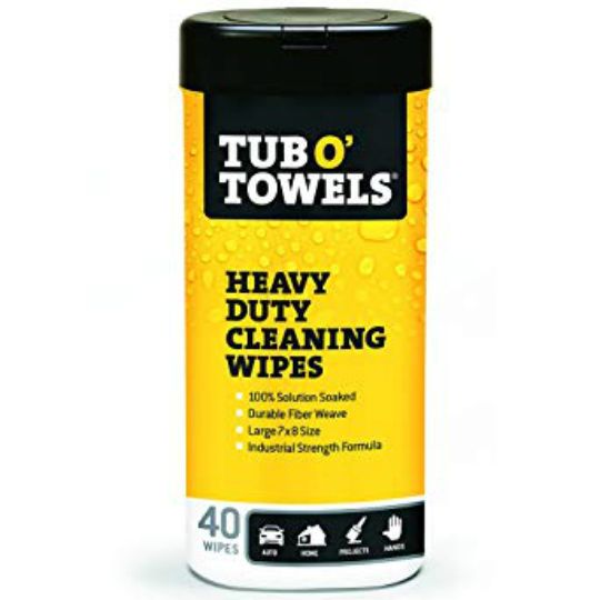 Federal Process Corporation Tub O' Towels Heavy Duty Cleaning Wipes - 40 Count Dispenser