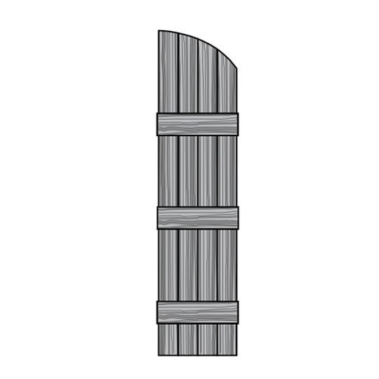 Mastic 14" x 77" Arch Top Board & Batten Shutter Brown