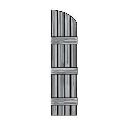 Mastic 14" x 77" Arch Top Board & Batten Shutter