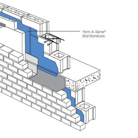 GCP Applied Technologies 12" x 75' Perm-A-Barrier&reg; High Temperature Wall Membrane without Ripcord