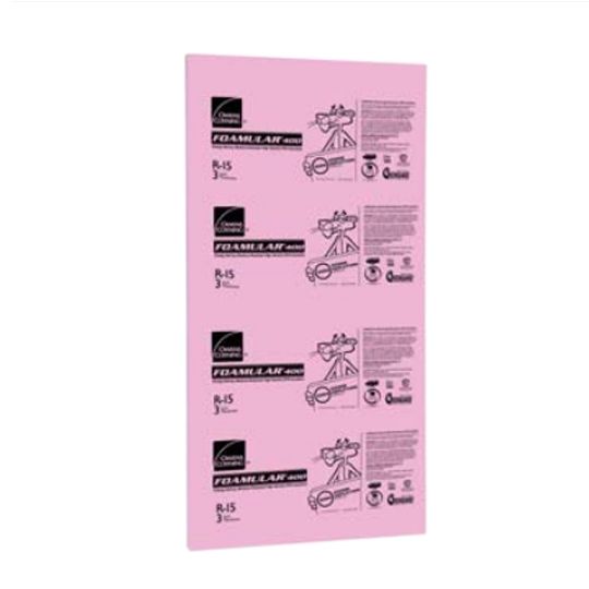 Owens Corning 4" x 4' x 8' FOAMULAR&reg; 400 Square Edge (SE) Extruded Polystyrene (XPS) Rigid Foam Insulation