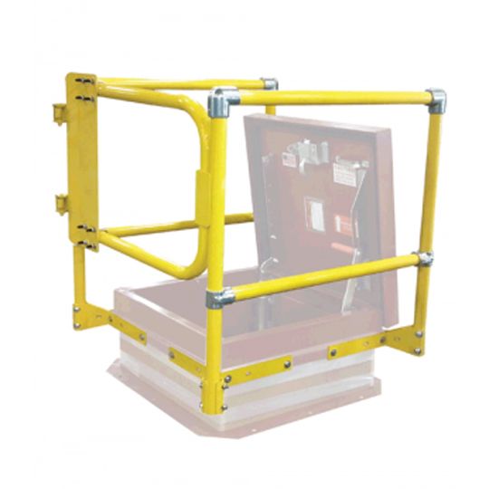 TRI-BUILT 36" x 30" Roof Hatch Safety Railing with Front Chain Yellow