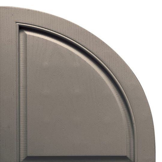 TRI-BUILT Quarter Round Arch Open Louver Shutter Top (Pair) Tuxedo Grey