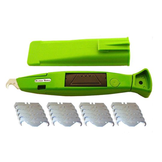 Burke Tools K500 Knife with 20 Deep Hook Blades Green