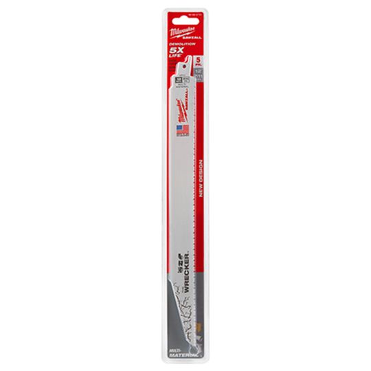 Milwaukee 12" 7/11 TPI Multi-Material WRECKER&trade; SAWZALL&reg; Blades - Package of 5