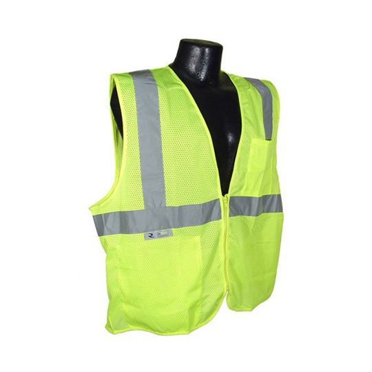 Radians Large Hi-Viz Mesh Economy Type R Class 2 Safety Vest with Zipper Green