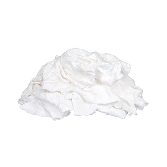 Buffalo Industries Recycled White T-Shirt Rags - 8 Lb. Bag White