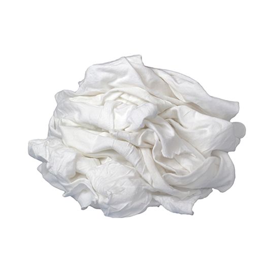 Buffalo Industries New Bleached Knit Rags - 4 Lb. Box White