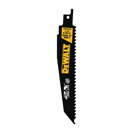 DeWalt 9" 6 TPI 2X Long Life Wood Cutting Reciprocating Saw Blades - Pack of 5