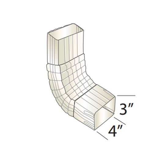 Quality Aluminum Products 3" x 4" 75&deg; "A" Gutter Elbow Royal Brown