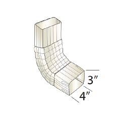 Quality Aluminum Products 3" x 4" 75&deg; "A" Gutter Elbow