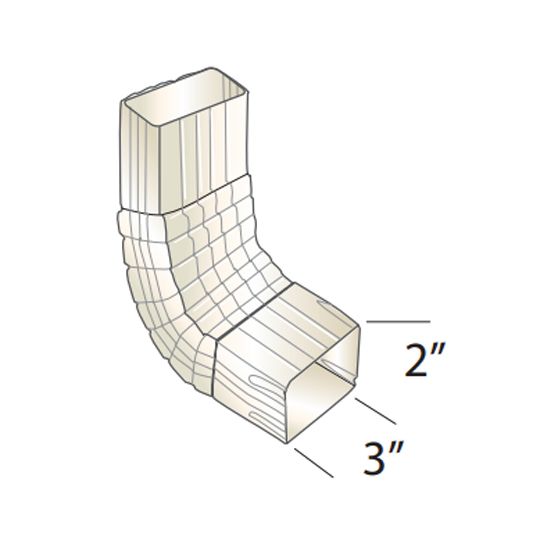 Quality Aluminum Products 2" x 3" Style "A" 75&deg; Gutter Elbow Norwegian Wood